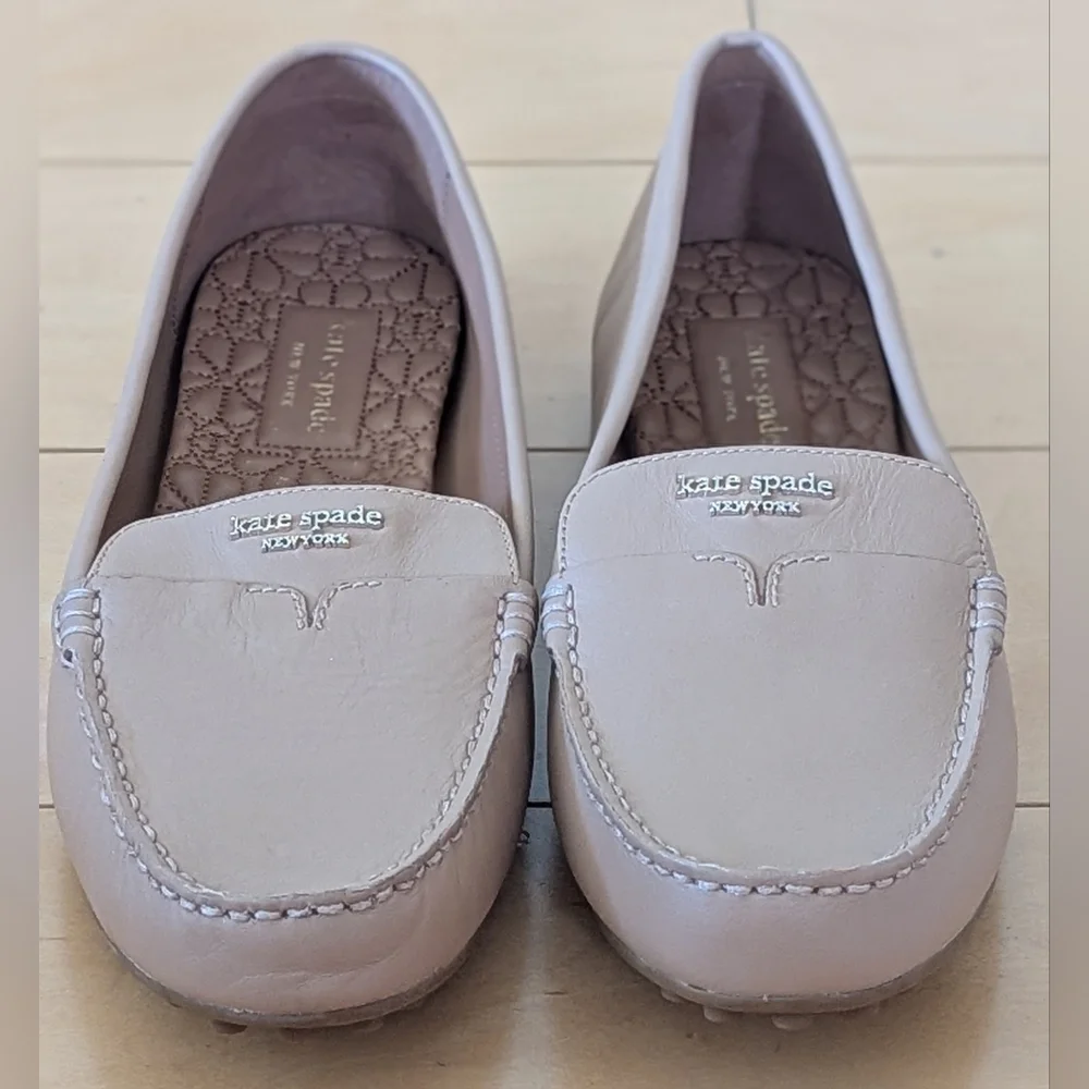 Kate Spade Leather Loafers Tan Made in Italy Flats 10.5-11 NWOT